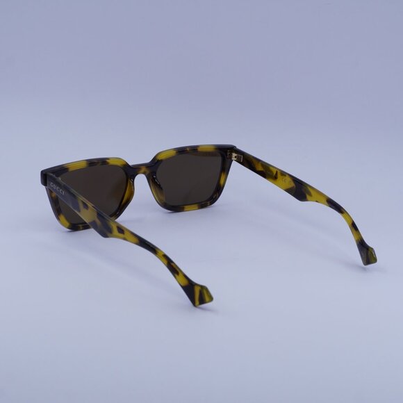 Gucci GG1539S 005 Sunglasses Yellow Havana Square Frame, Brown Lenses - Picture 6 of 13